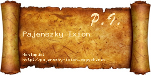 Pajenszky Ixion névjegykártya